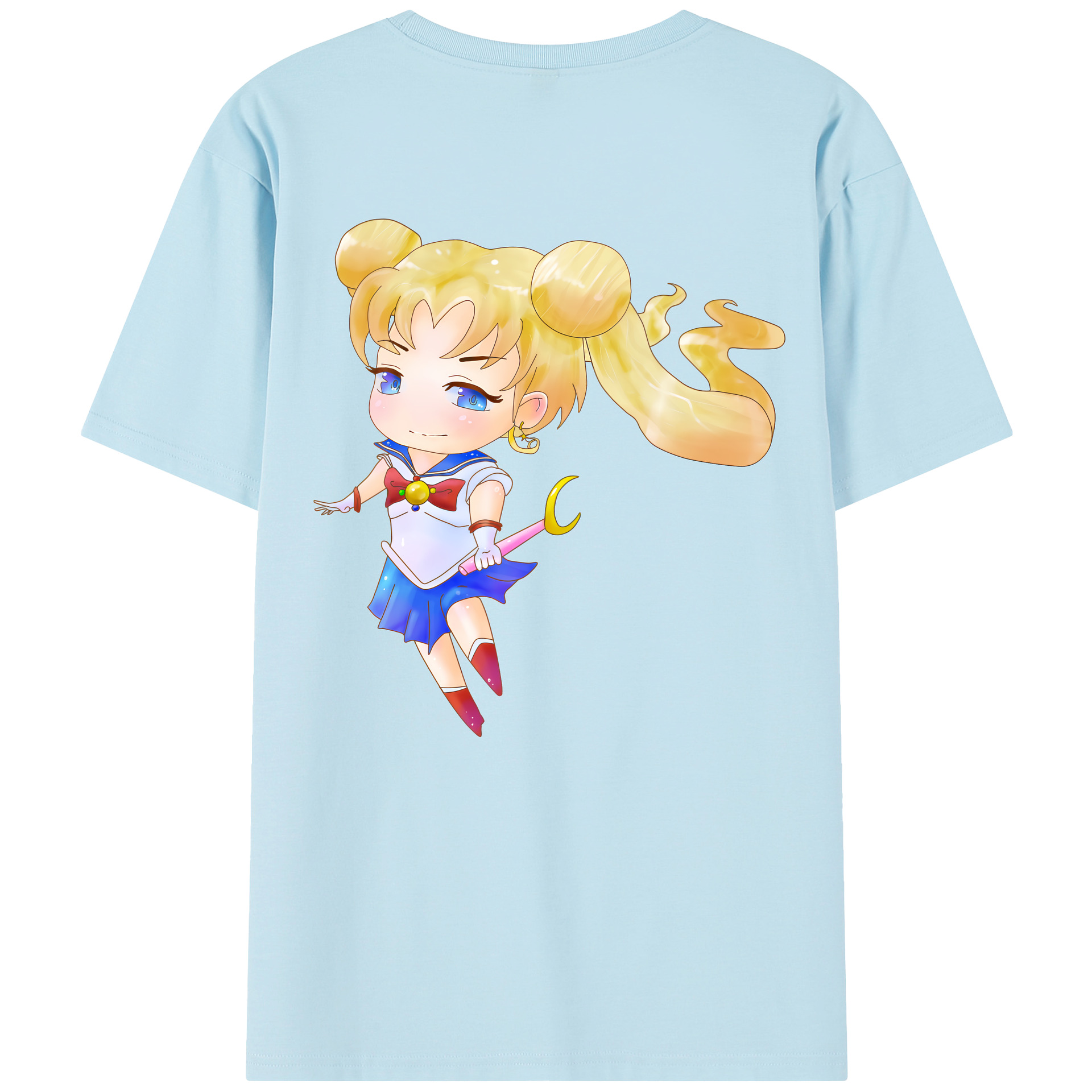（画像用） 美少女戦士セーラームーン 愛野 美奈子 あいの みなこ Sailor Moon Aino Minako 綿100％半袖Tシャツ（背面プリント）